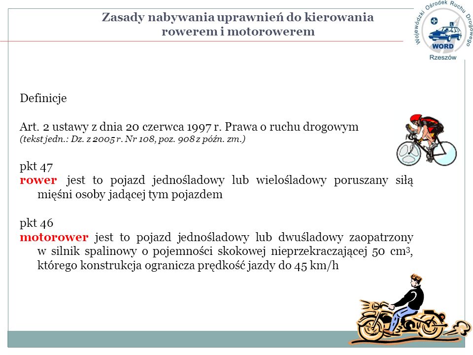 Zasady nabywania uprawnień do kierowania rowerem i motorowerem
