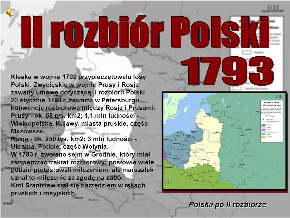 II rozbiór Polski 1793 Polska po II rozbiorze