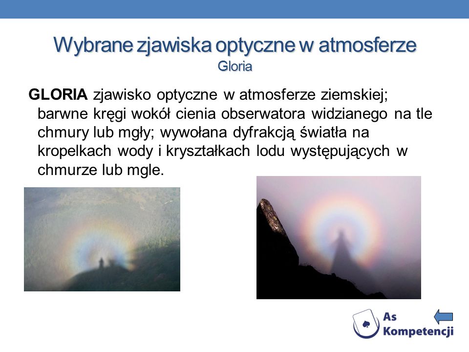 Wybrane zjawiska optyczne w atmosferze Gloria