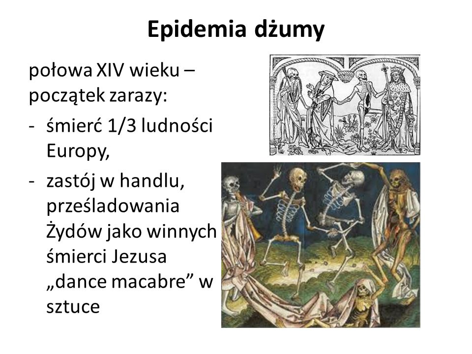Epidemia dżumy połowa XIV wieku –początek zarazy: