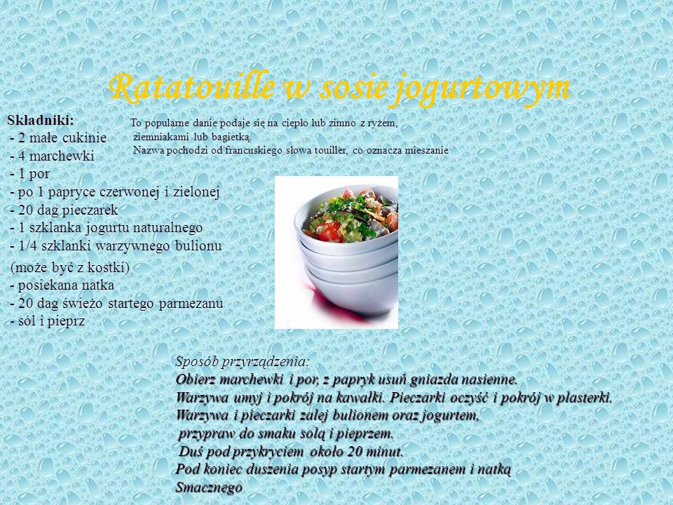 Ratatouille w sosie jogurtowym