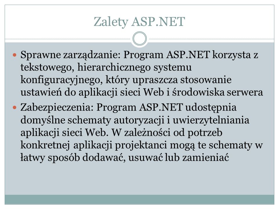 Zalety ASP.NET