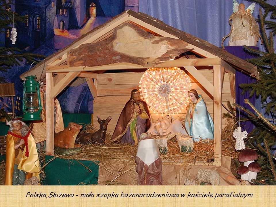 Polska,Służewo - mała szopka bożonarodzeniowa w kościele parafialnym