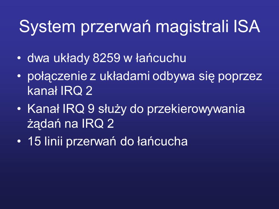 System przerwań magistrali ISA