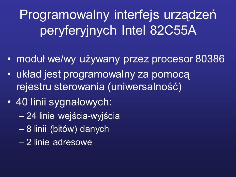 Programowalny interfejs urządzeń peryferyjnych Intel 82C55A