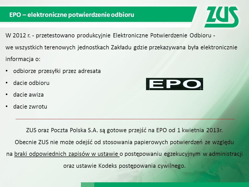 EPO – elektroniczne potwierdzenie odbioru