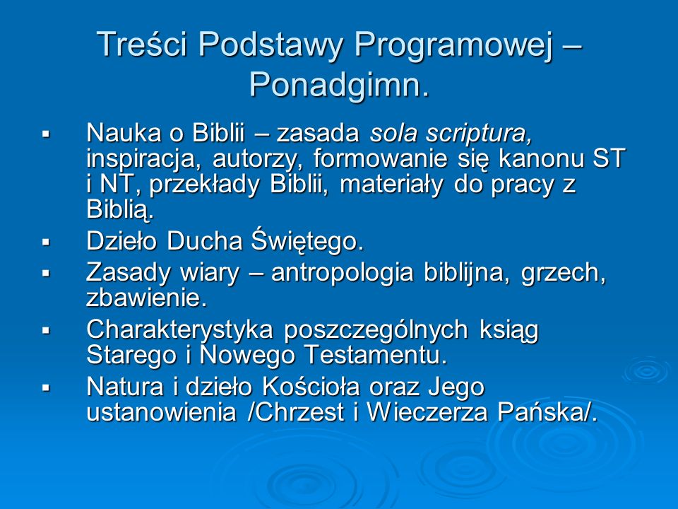 Treści Podstawy Programowej – Ponadgimn.