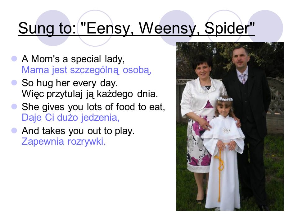 Sung to: Eensy, Weensy, Spider