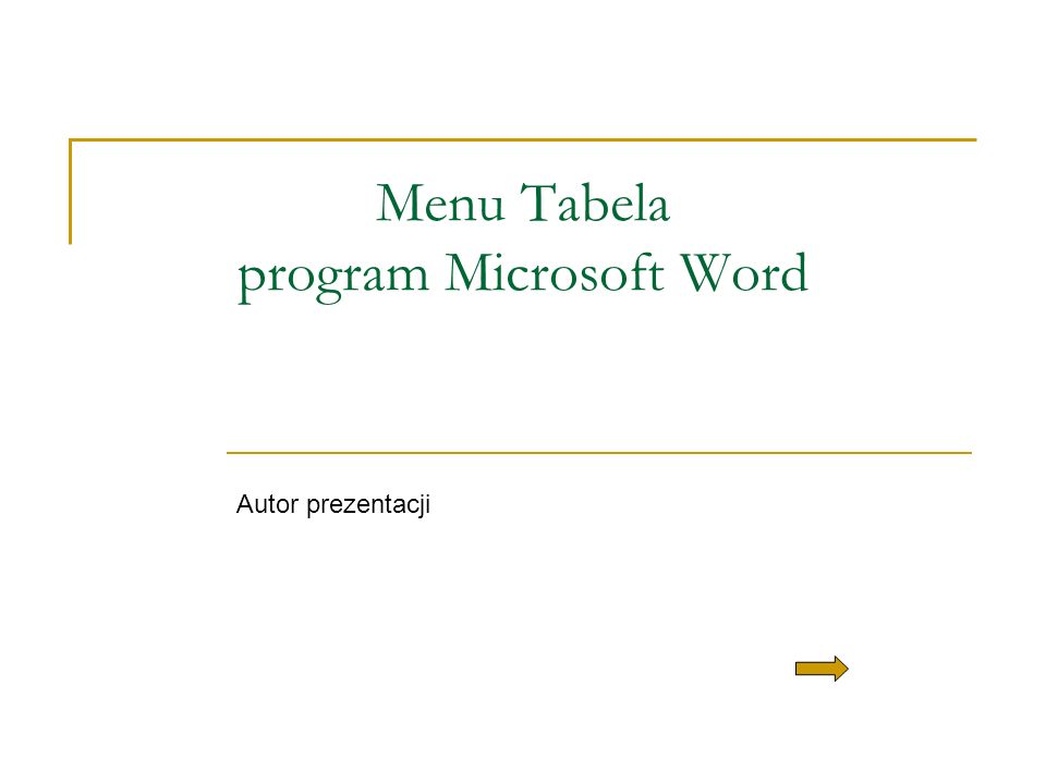 Menu Tabela program Microsoft Word