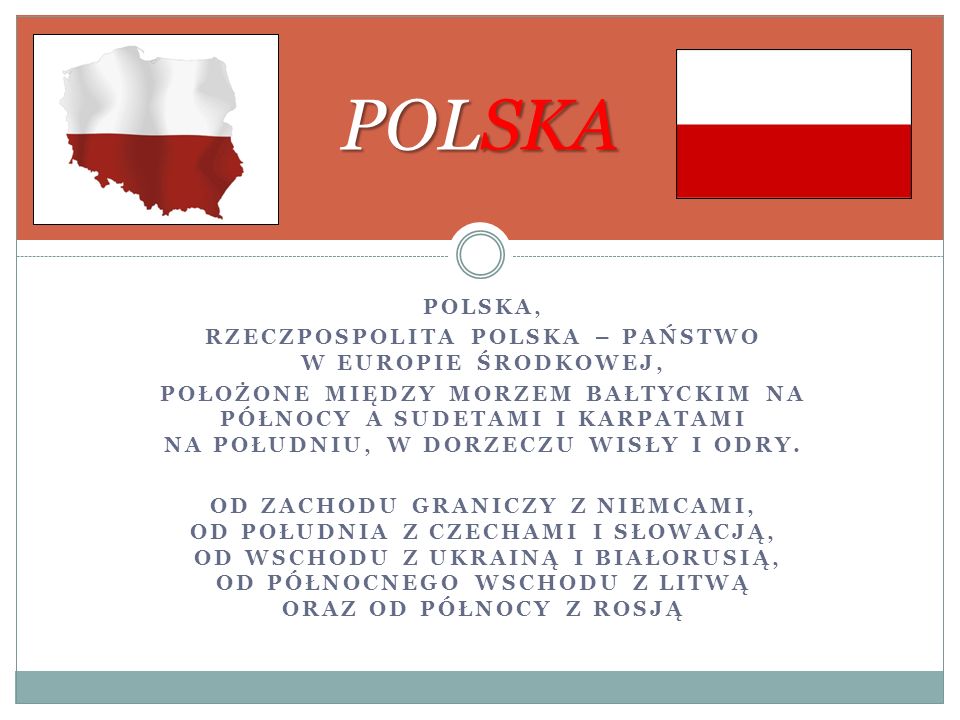 Rzeczpospolita Polska – państwo w Europie Środkowej,