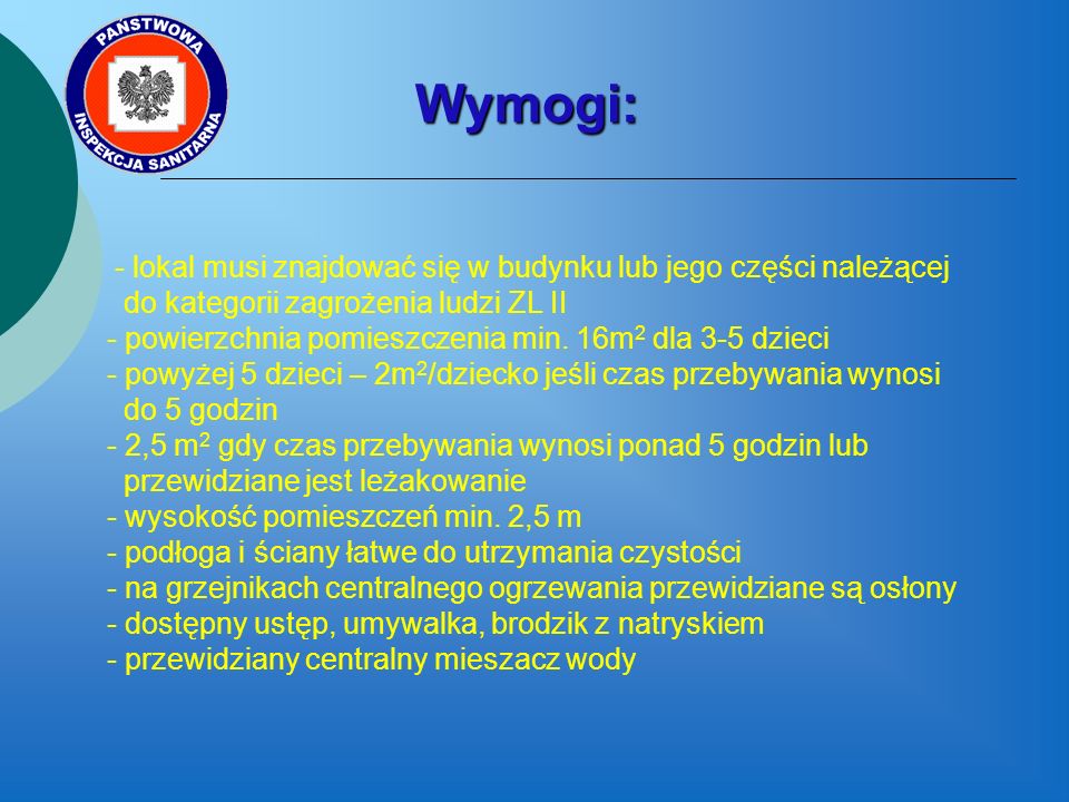 Wymogi: