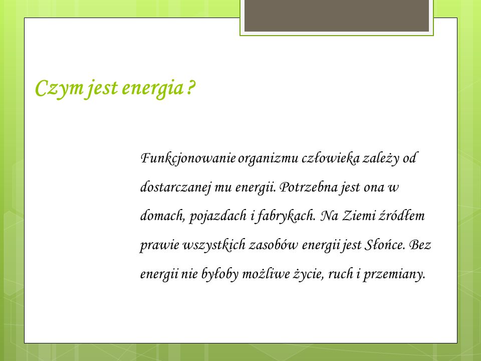 Czym jest energia
