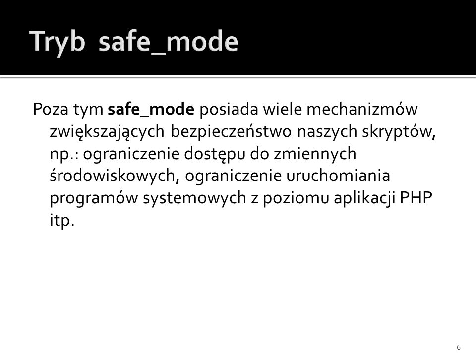 Tryb safe_mode