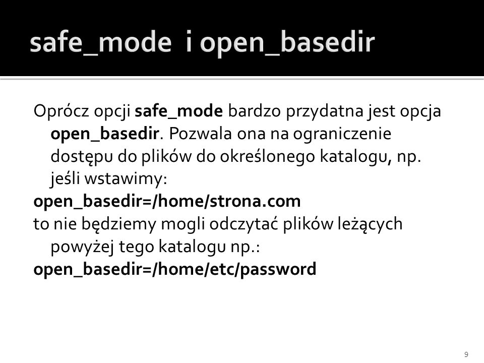safe_mode i open_basedir
