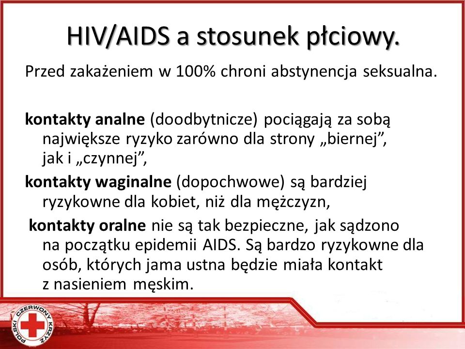 HIV/AIDS a stosunek płciowy.