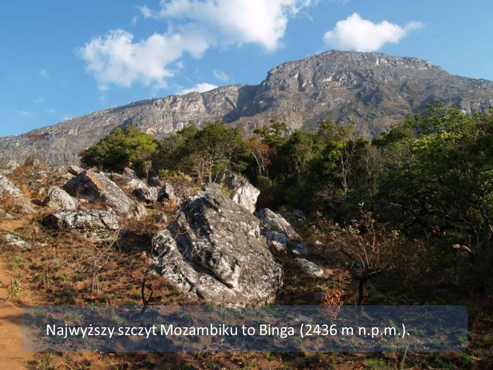 Najwyższy szczyt Mozambiku to Binga (2436 m n.p.m.).
