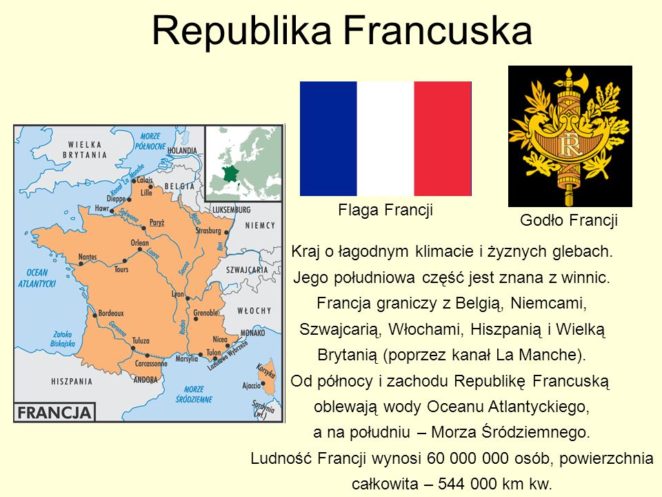 Republika Francuska Flaga Francji Godło Francji