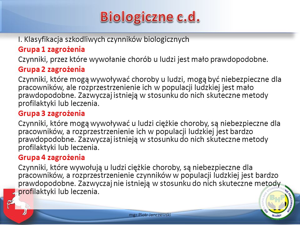 Biologiczne c.d.