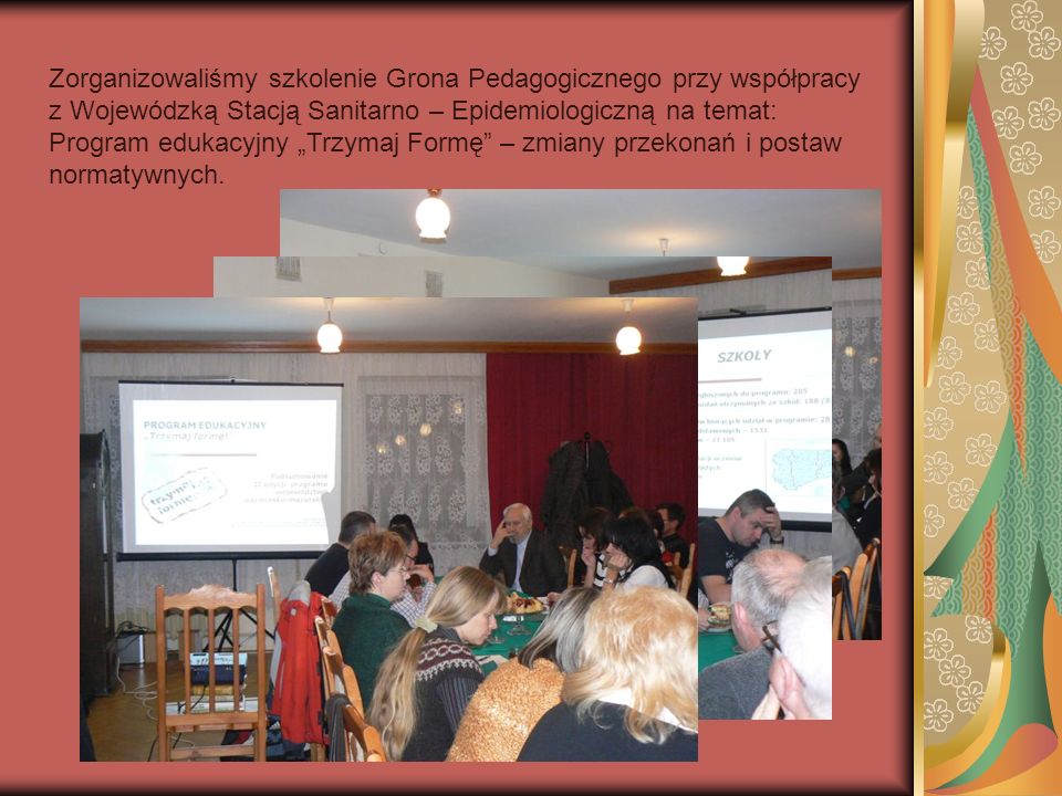 Zorganizowaliśmy szkolenie Grona Pedagogicznego przy współpracy z Wojewódzką Stacją Sanitarno – Epidemiologiczną na temat: