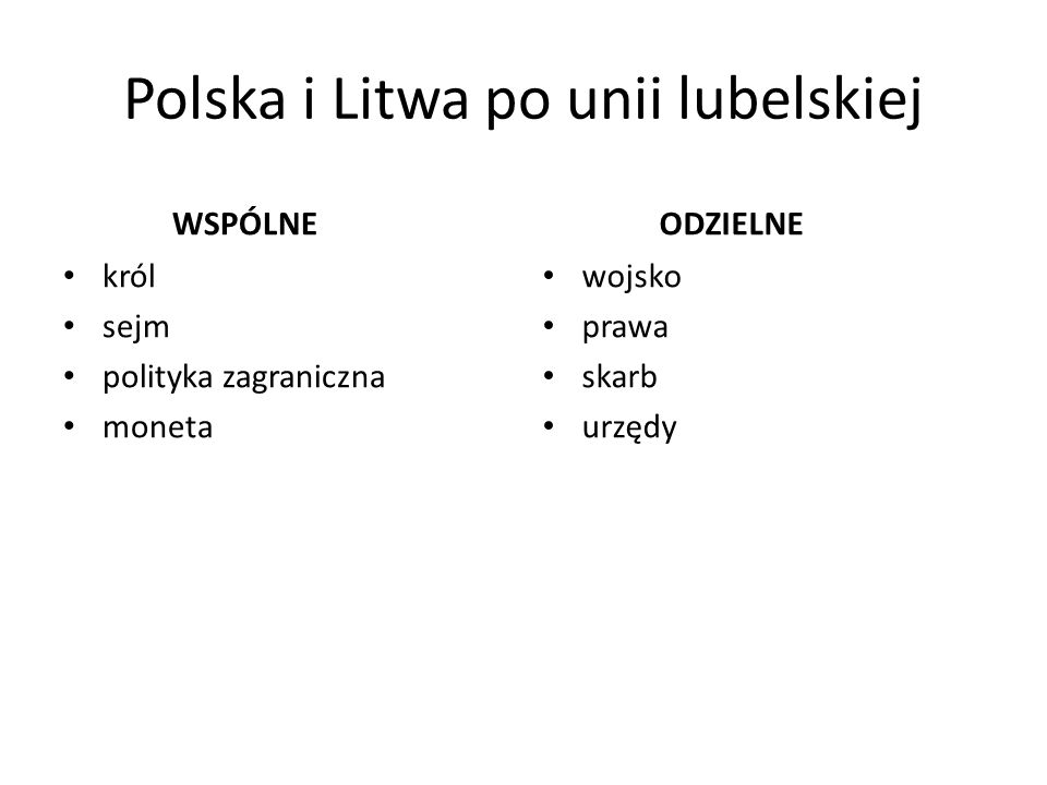 Polska i Litwa po unii lubelskiej