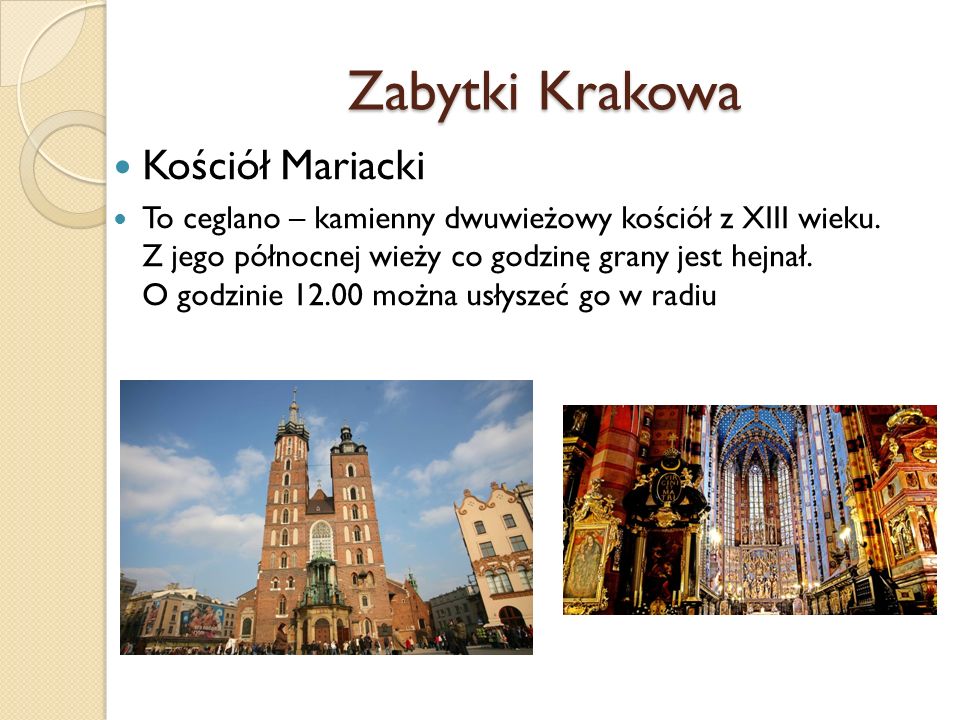 Zabytki Krakowa Kościół Mariacki
