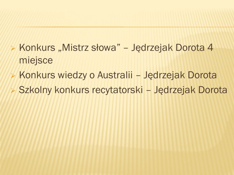 Konkurs „Mistrz słowa – Jędrzejak Dorota 4 miejsce