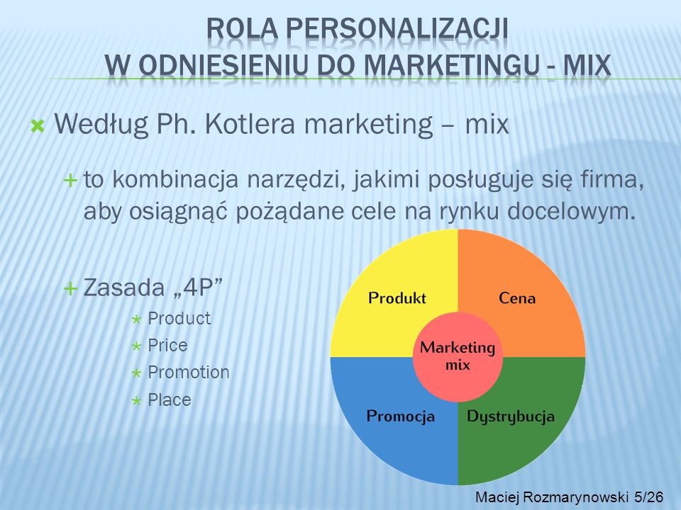 Rola personalizacji w odniesieniu do marketingu - MIX