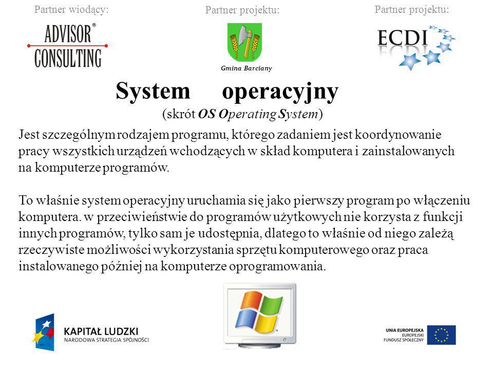 System operacyjny (skrót OS Operating System)
