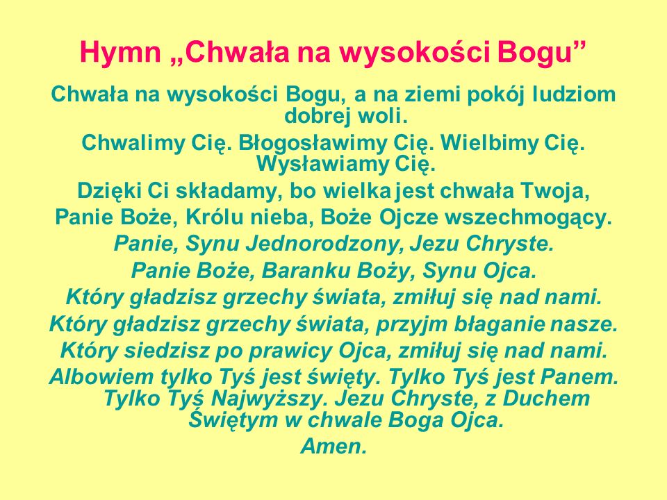 Hymn „Chwała na wysokości Bogu