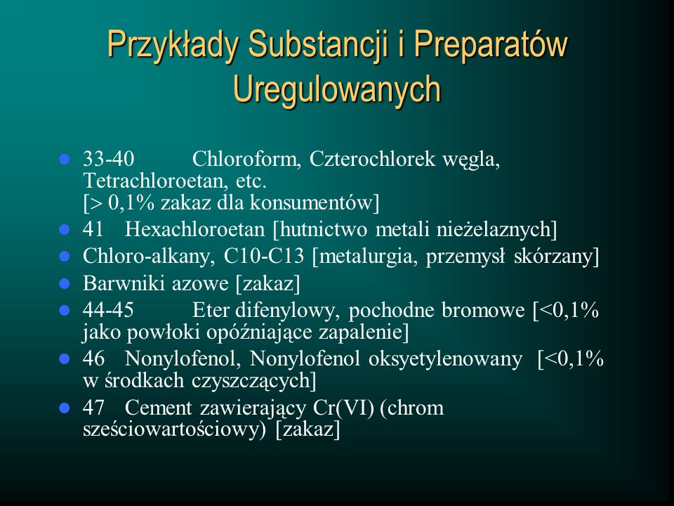 Przepisy W Sprawie Ograniczeń, Zakazów Lub Warunków Produkcji, Obrotu ...