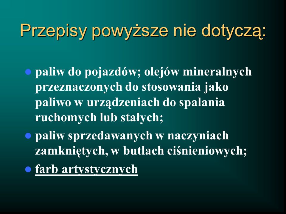 Przepisy W Sprawie Ograniczeń, Zakazów Lub Warunków Produkcji, Obrotu ...