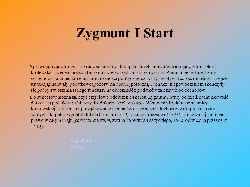 Zygmunt I Start