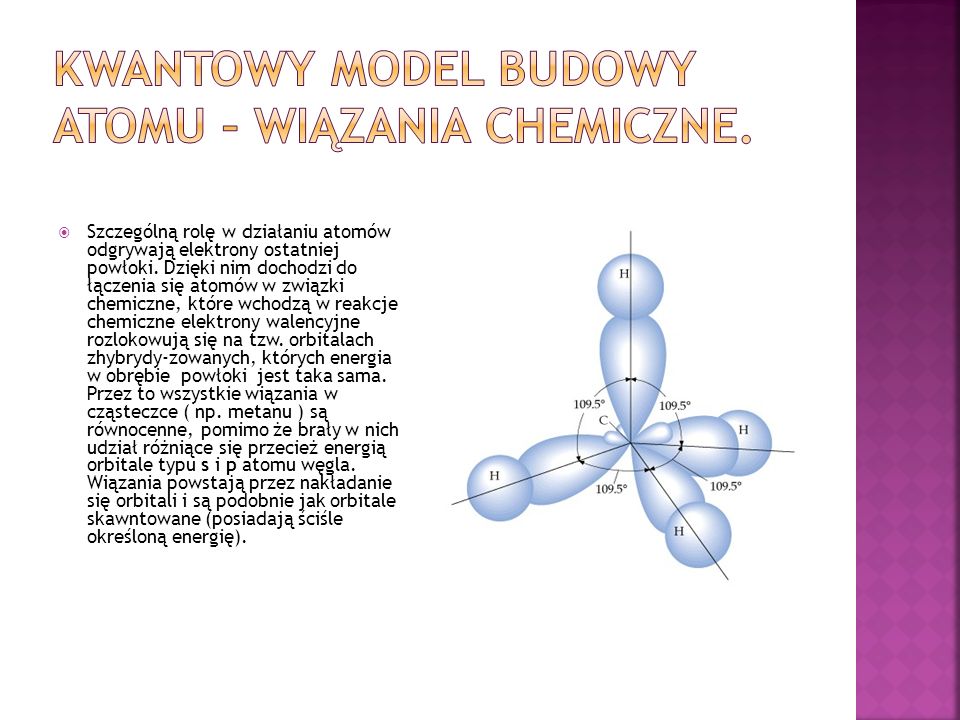 Kwantowy model budowy atomu – wiązania chemiczne.
