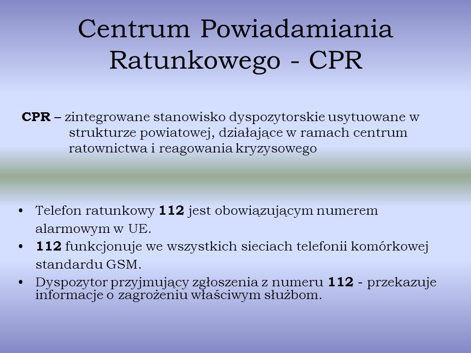 Centrum Powiadamiania Ratunkowego - CPR