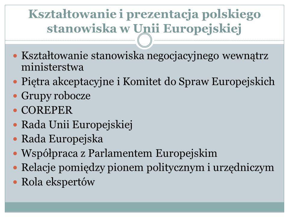 Kształtowanie i prezentacja polskiego stanowiska w Unii Europejskiej
