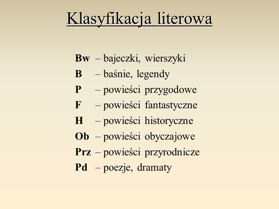 Klasyfikacja literowa