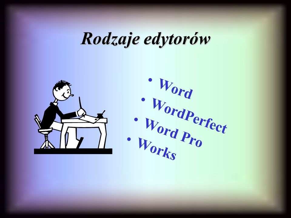 Rodzaje edytorów Word WordPerfect Word Pro Works