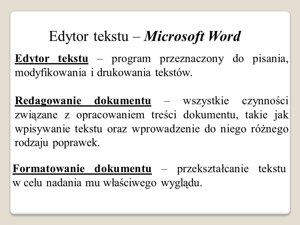 Edytor tekstu – Microsoft Word
