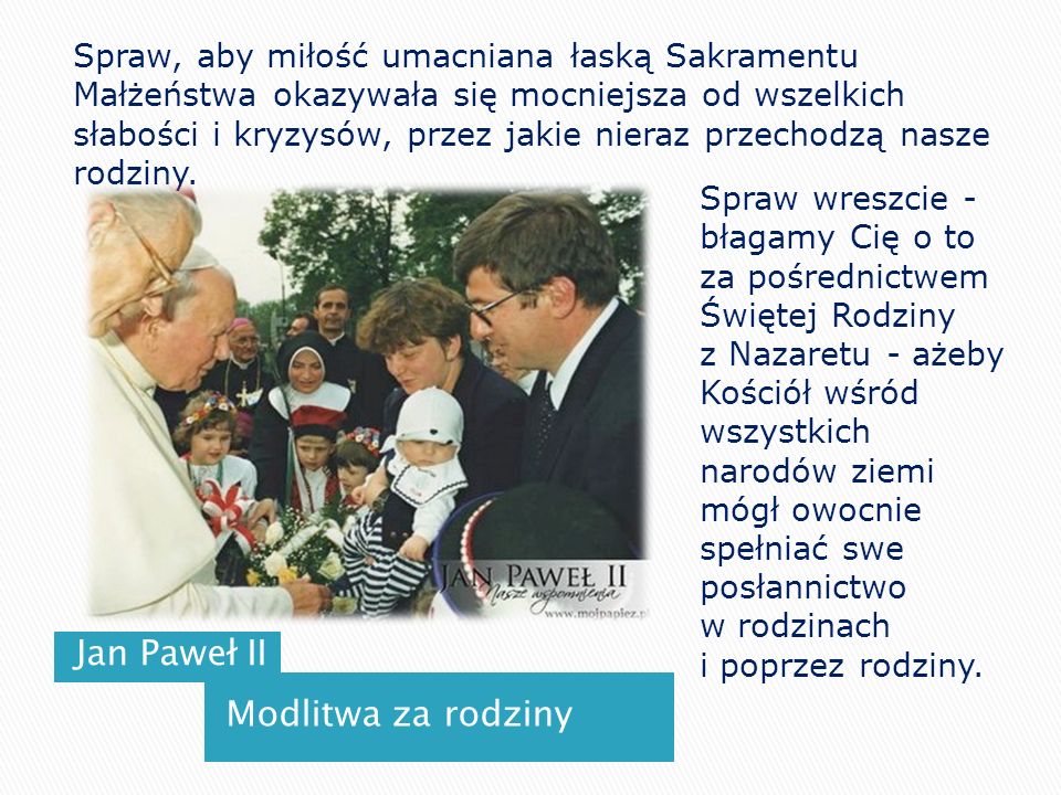 Jan Paweł II Modlitwa za rodziny