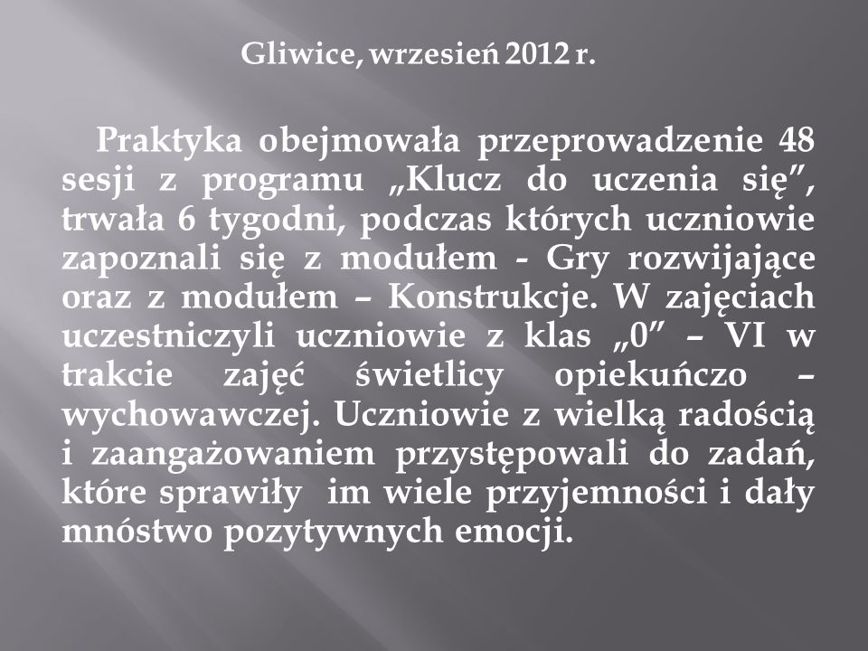 Gliwice, wrzesień 2012 r.