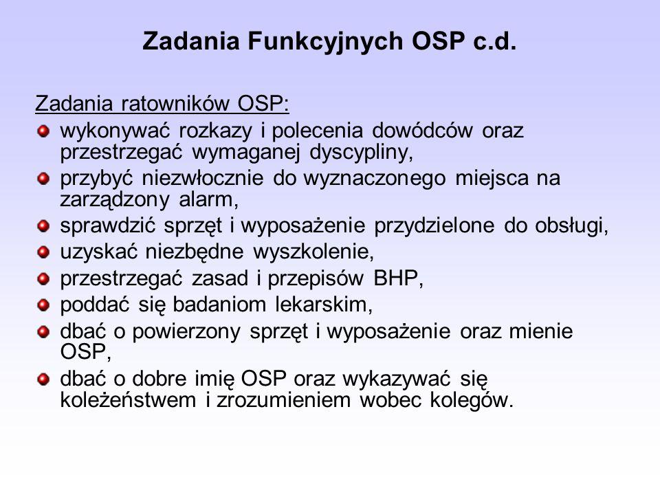 Zadania Funkcyjnych OSP c.d.