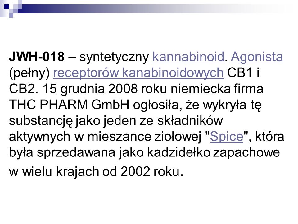 JWH-018 – syntetyczny kannabinoid
