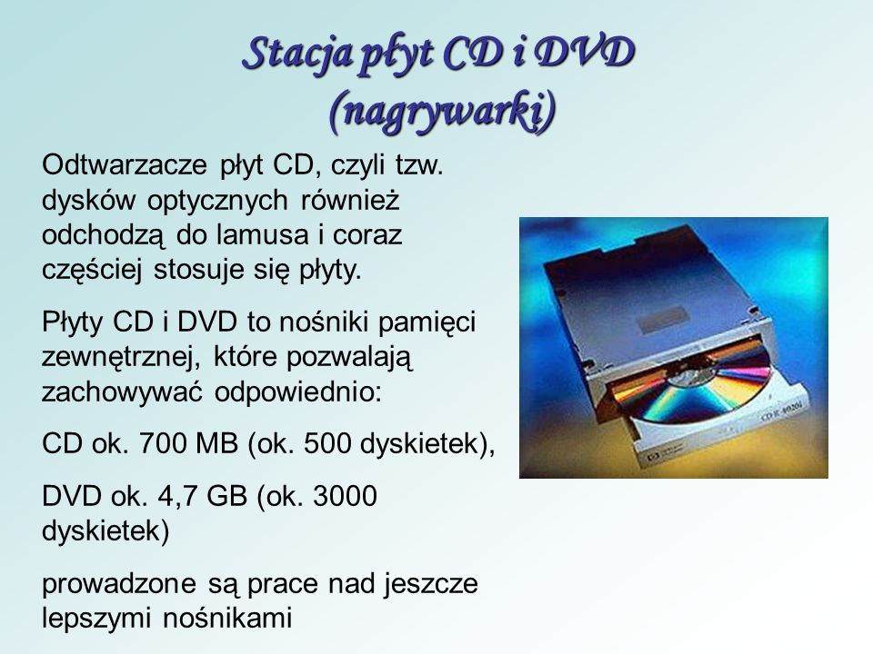Stacja płyt CD i DVD (nagrywarki)