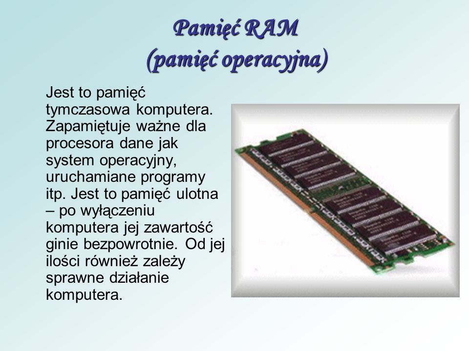 Pamięć RAM (pamięć operacyjna)