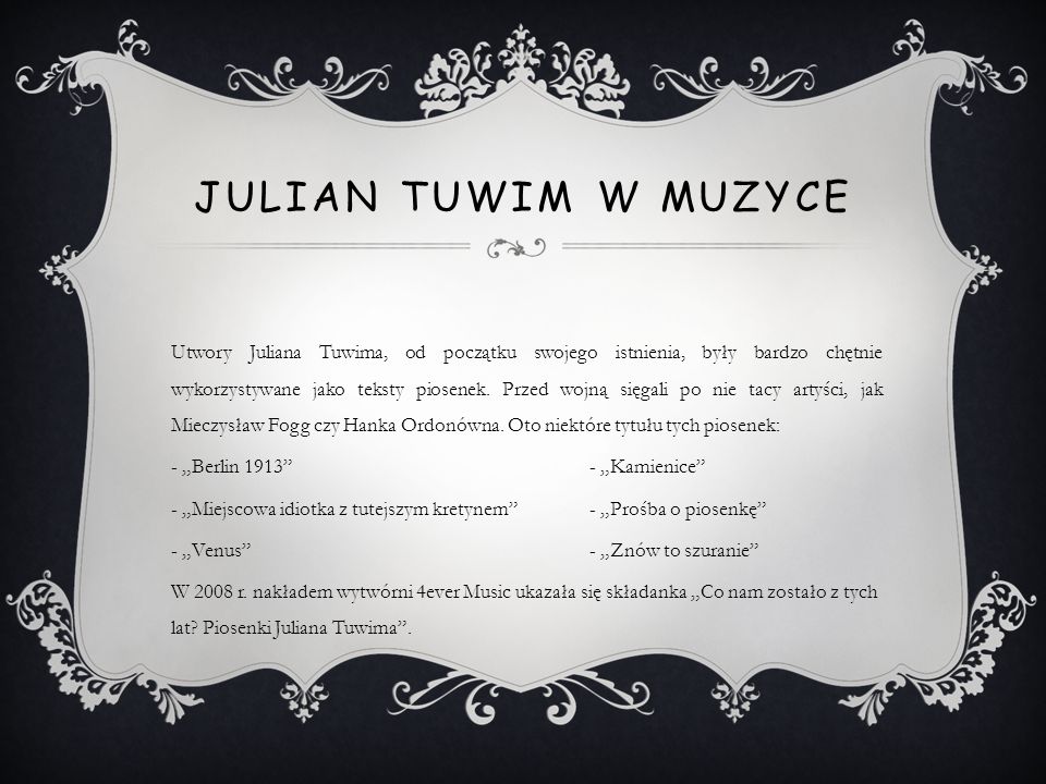 Julian Tuwim w Muzyce