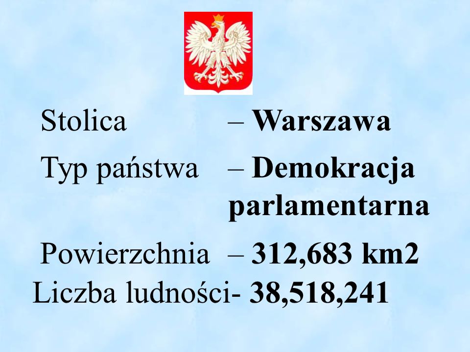 Stolica – Warszawa Typ państwa – Demokracja parlamentarna.