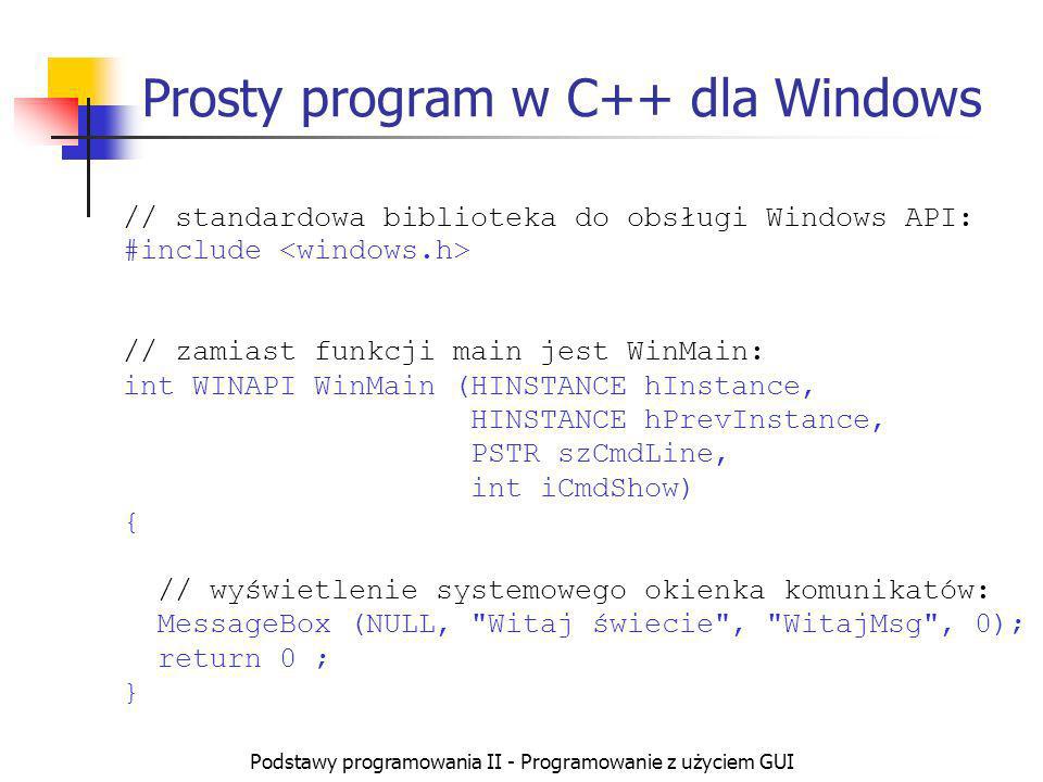 Prosty program w C++ dla Windows