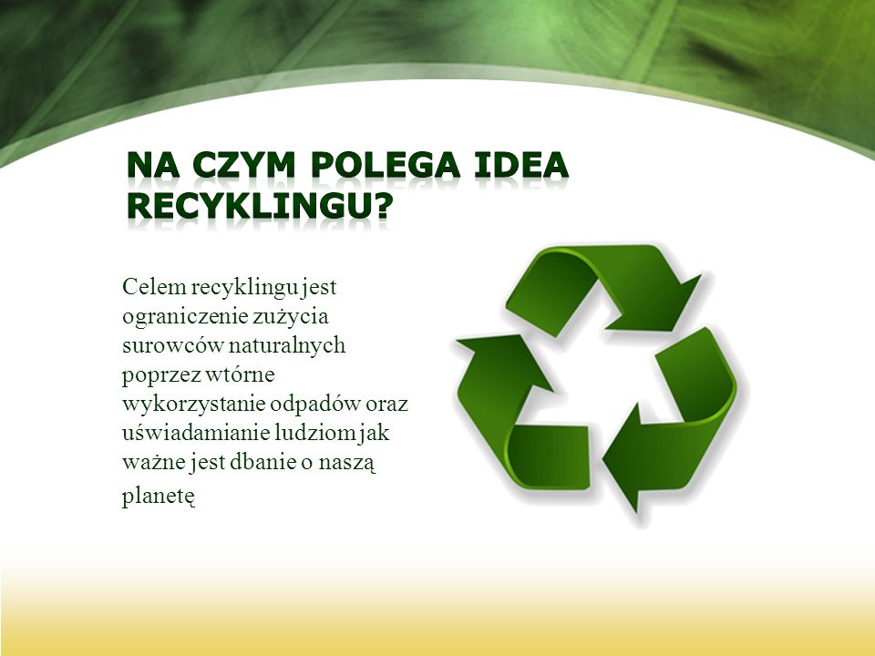 Na czym polega idea recyklingu