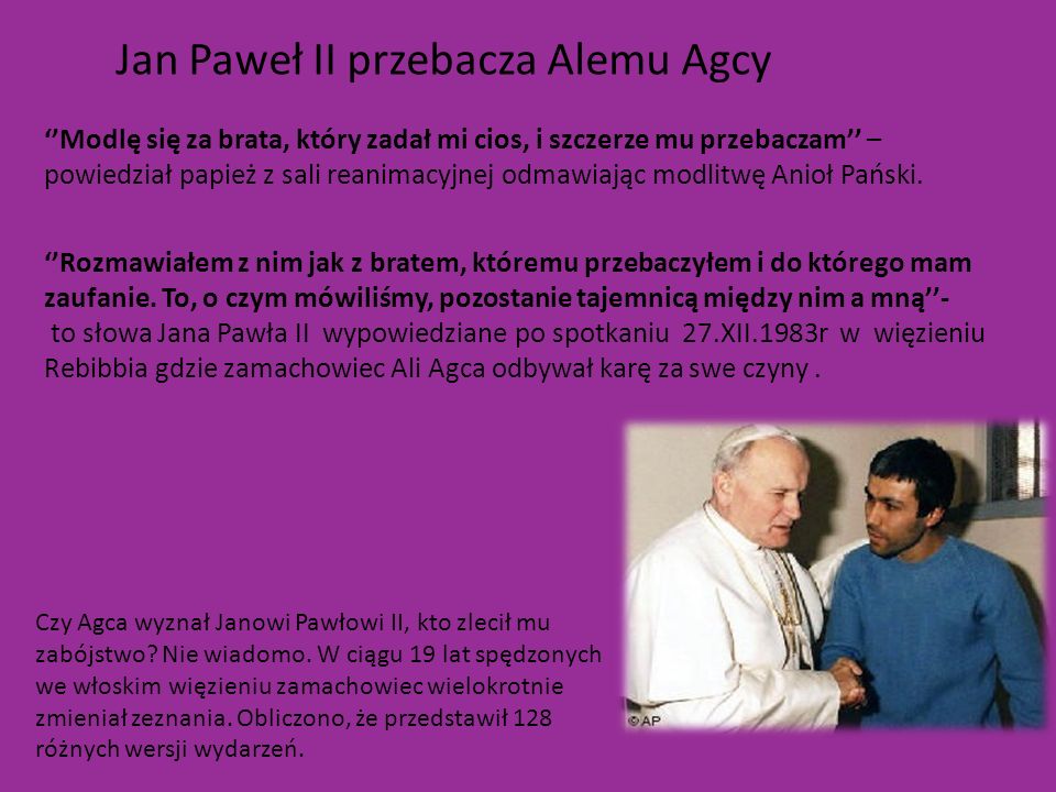 Jan Paweł II przebacza Alemu Agcy