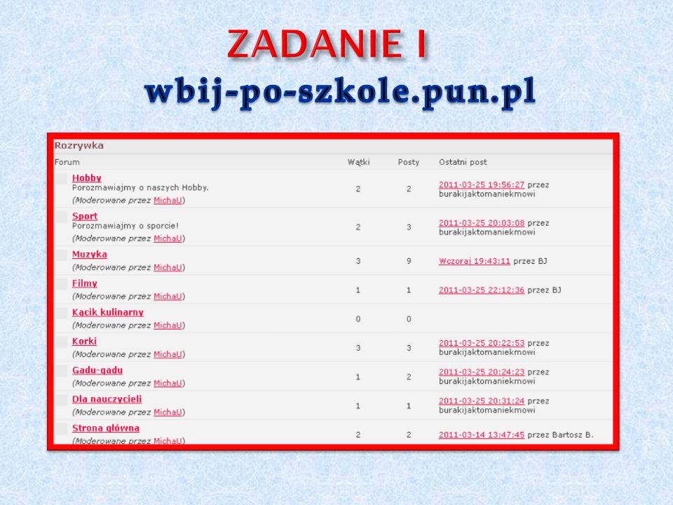 ZADANIE I wbij-po-szkole.pun.pl